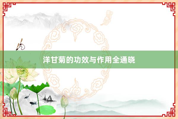 洋甘菊的功效与作用全通晓